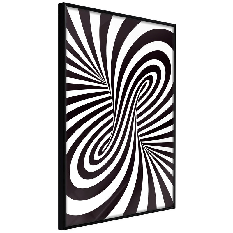 Poster - Black and White Swirl  - zwart