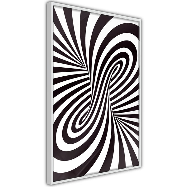 Poster - Black and White Swirl  - wit