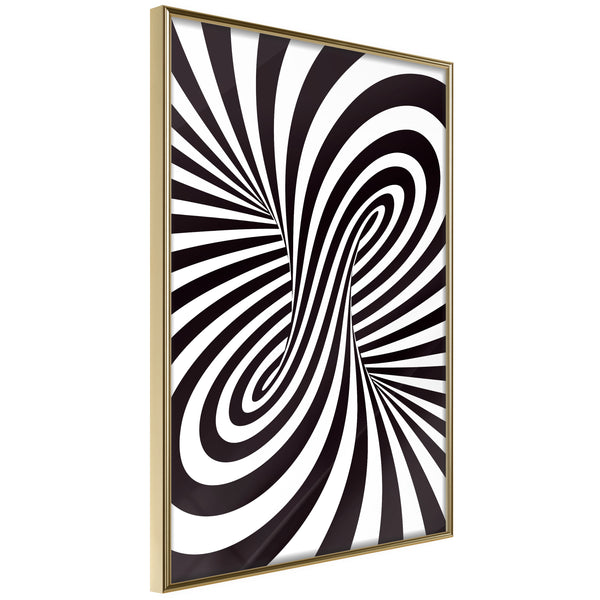 Poster - Black and White Swirl  - goud