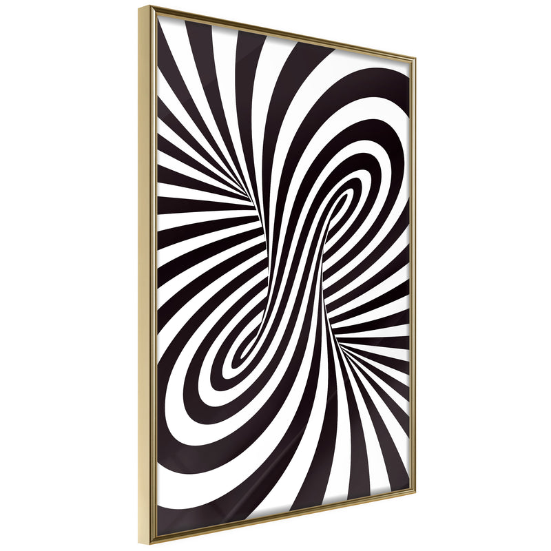 Poster - Black and White Swirl  - goud