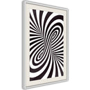 Poster - Black and White Swirl  - wit passepartout