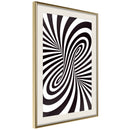 Poster - Black and White Swirl  - goud passepartout