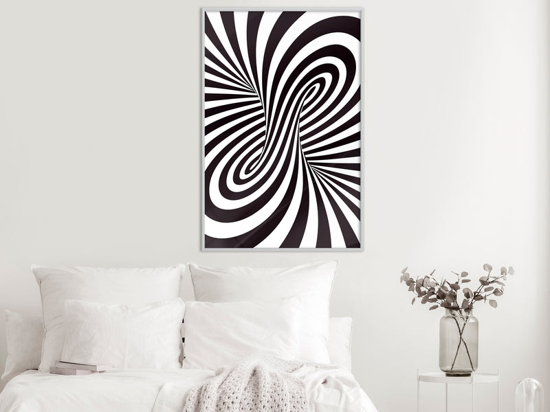 Poster - Black and White Swirl  - wit