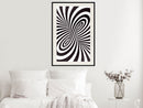 Poster - Black and White Swirl  - zwart passepartout
