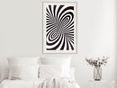 Poster - Black and White Swirl  - wit passepartout