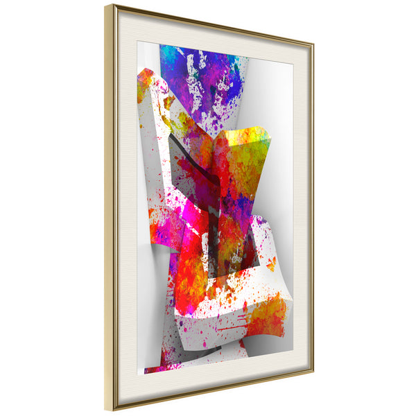 Poster - Colours and Shapes  - goud passepartout