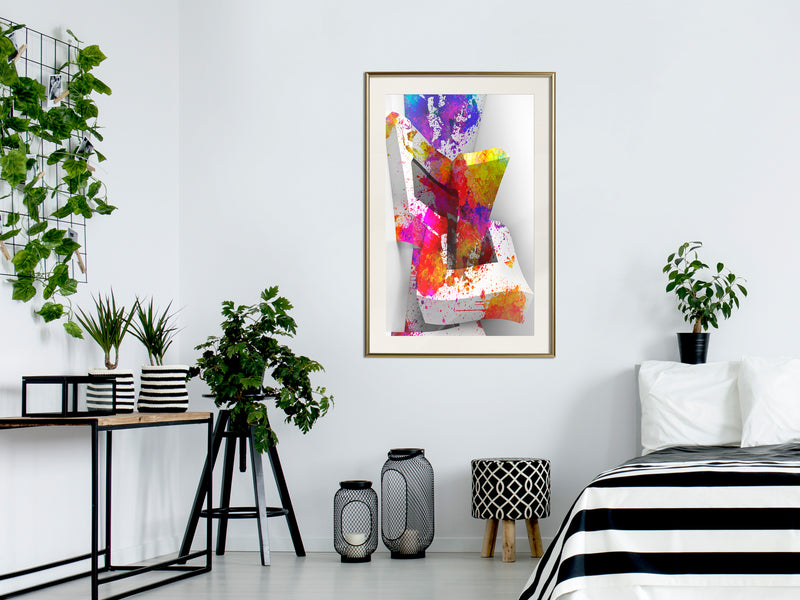 Poster - Colours and Shapes  - goud passepartout