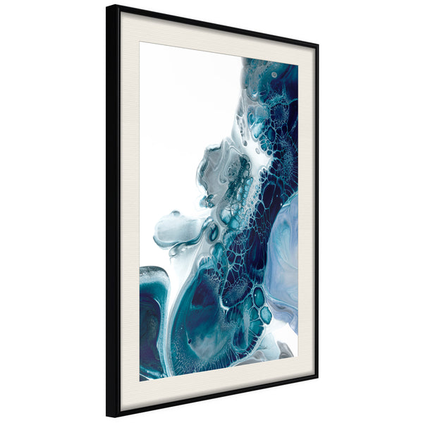 Poster - Acrylic Pouring I  - zwart passepartout