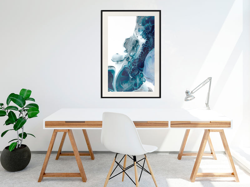 Poster - Acrylic Pouring I  - zwart passepartout