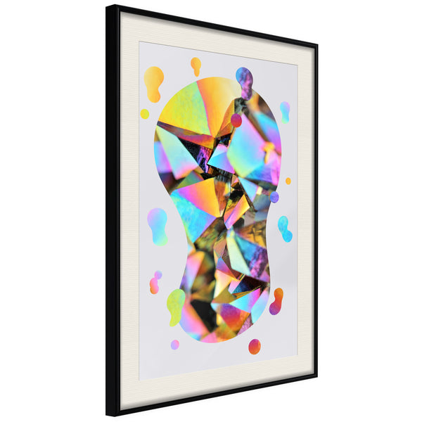 Poster - Abstract Light Bulb  - zwart passepartout