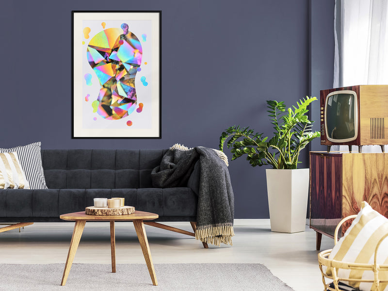 Poster - Abstract Light Bulb  - zwart passepartout