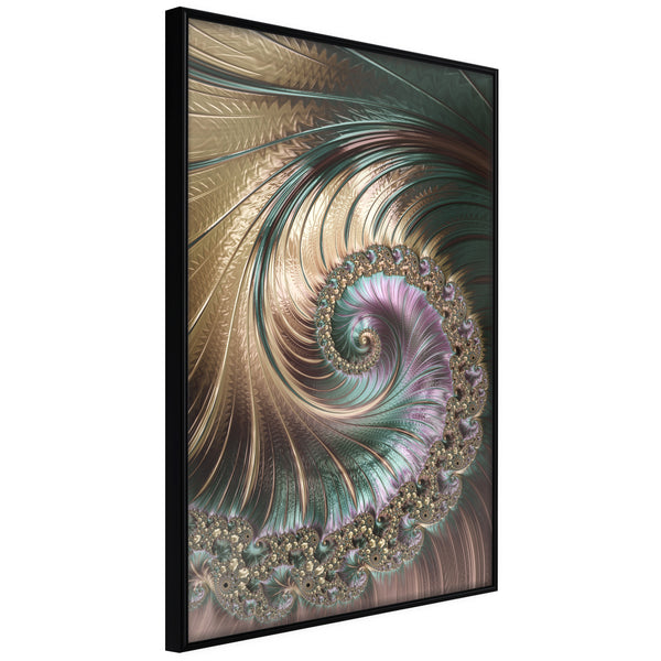 Poster - Iridescent Spiral  - zwart