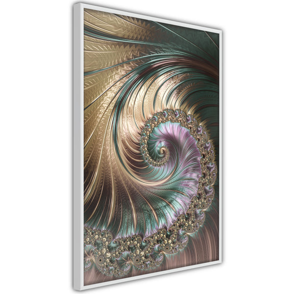 Poster - Iridescent Spiral  - wit