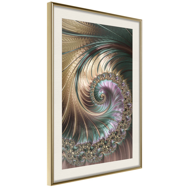 Poster - Iridescent Spiral  - goud passepartout