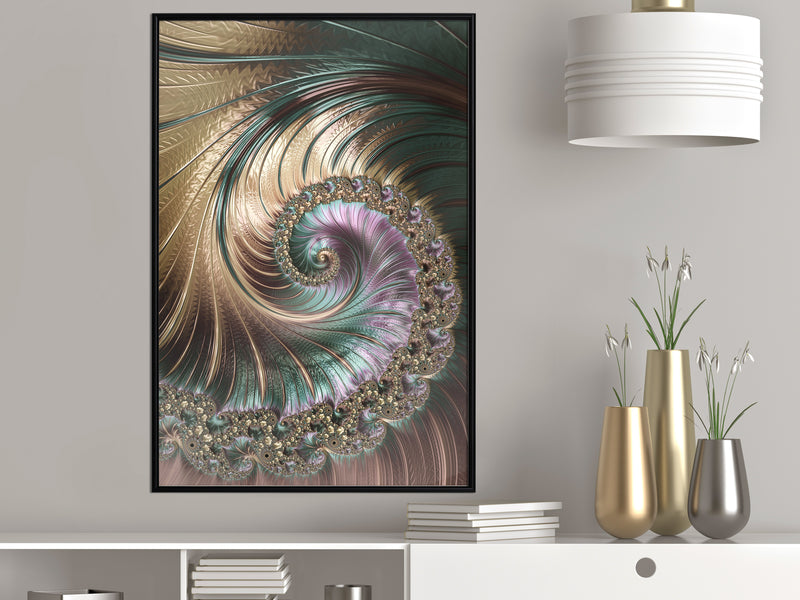 Poster - Iridescent Spiral  - zwart