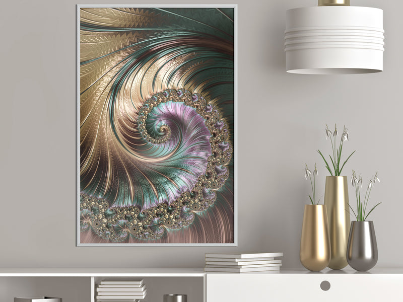Poster - Iridescent Spiral  - wit