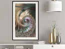 Poster - Iridescent Spiral  - zwart passepartout