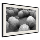 Poster - Stone Spheres  - zwart passepartout