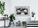 Poster - Stone Spheres  - zwart passepartout