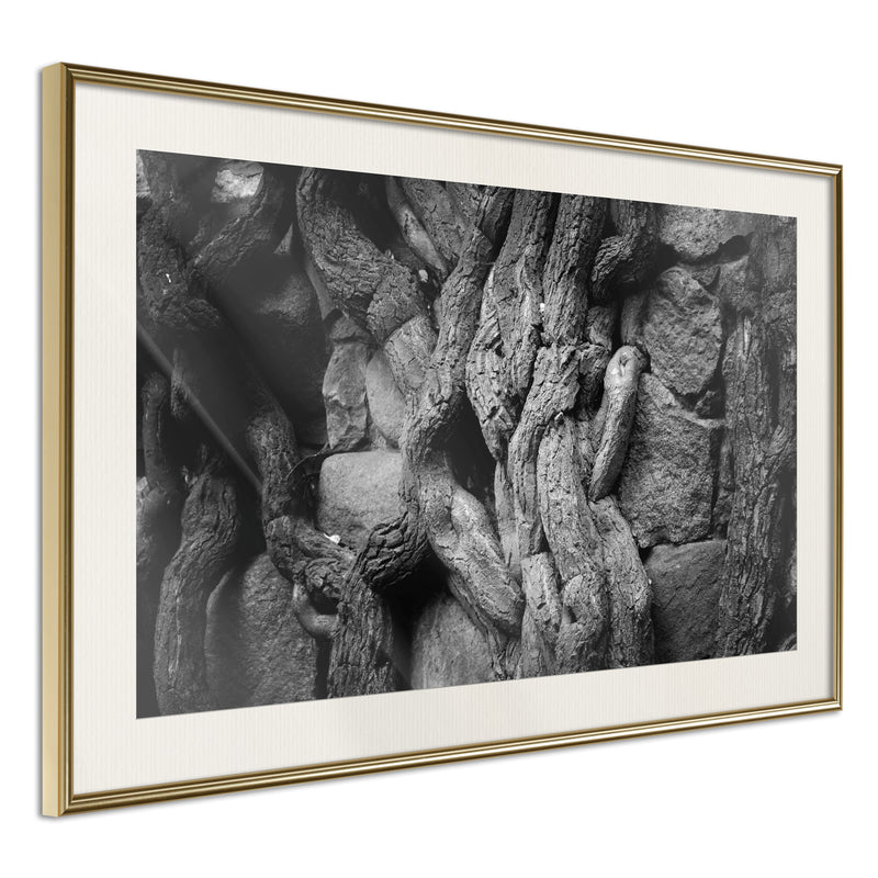 Poster - Strong Roots  - goud passepartout