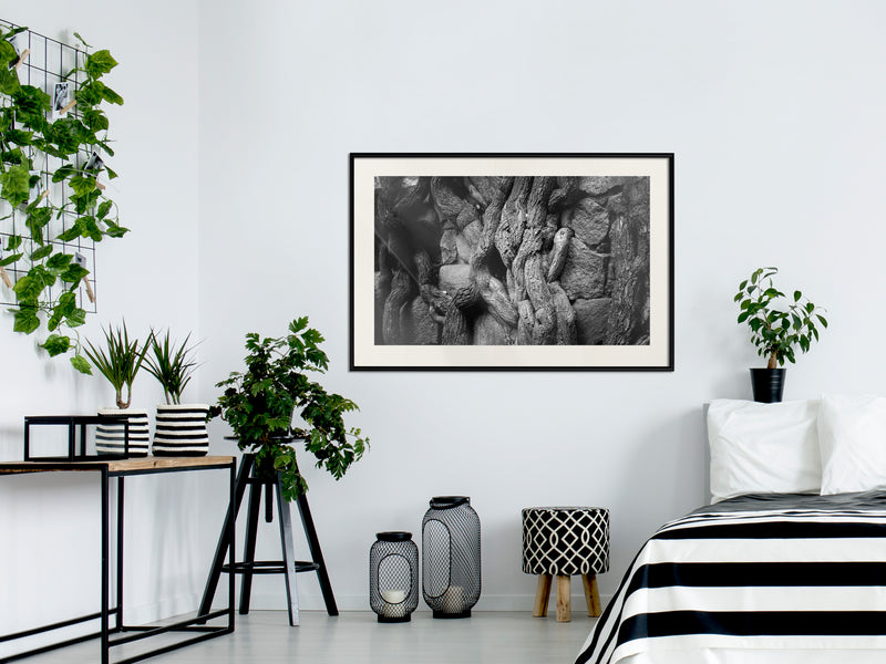 Poster - Strong Roots  - zwart passepartout
