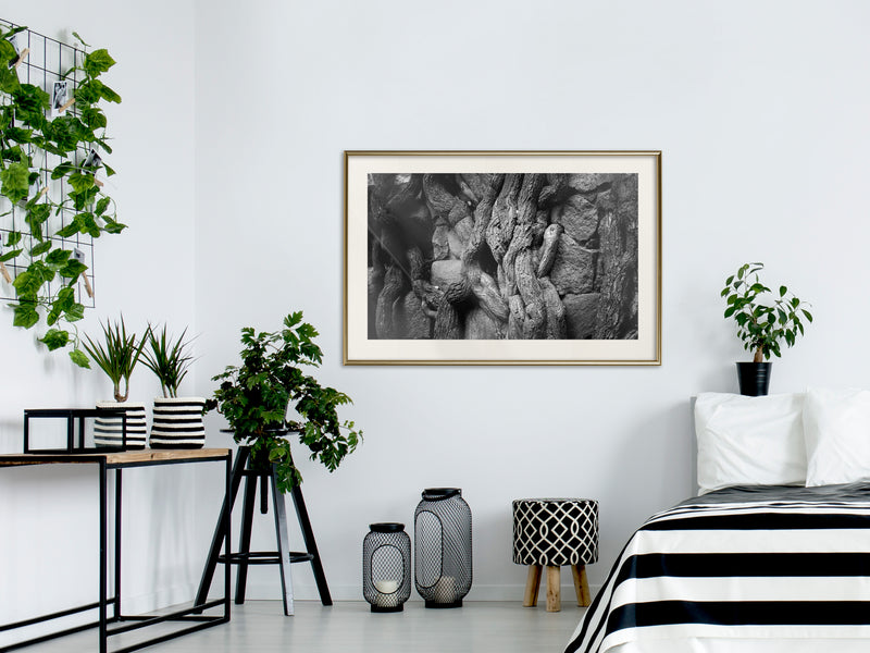Poster - Strong Roots  - goud passepartout
