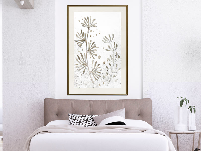 Poster - Dried Plants  - goud passepartout