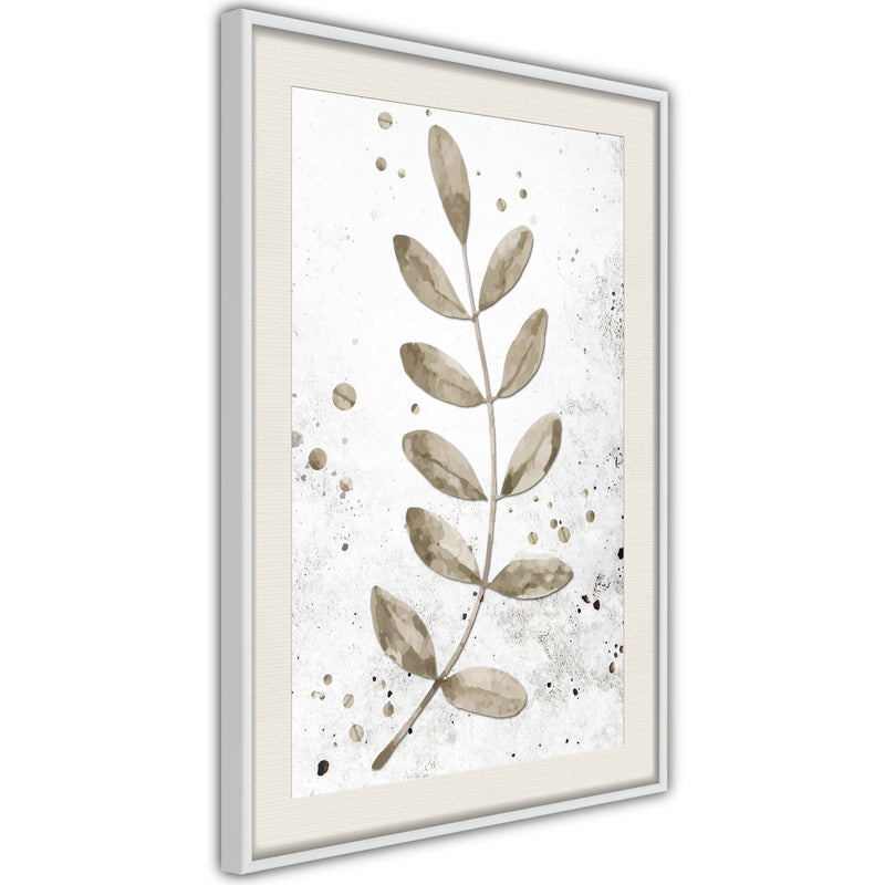 Poster - Dried Twig  - wit passepartout
