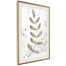 Poster - Dried Twig  - goud passepartout