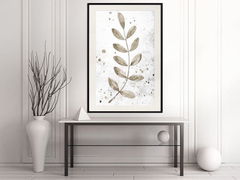 Poster - Dried Twig  - zwart passepartout