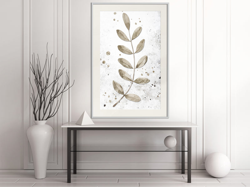 Poster - Dried Twig  - wit passepartout