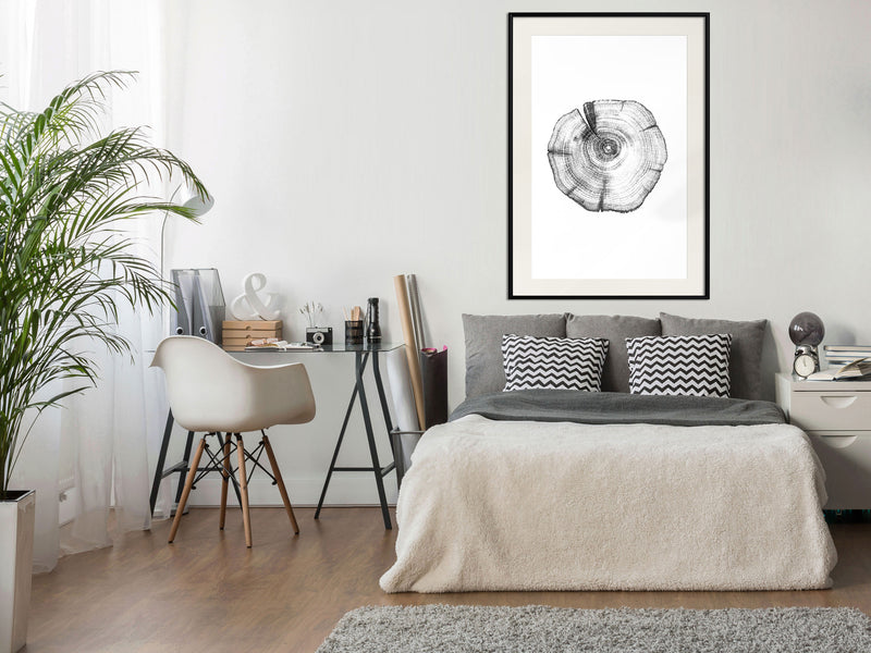Poster - Tree Rings  - zwart passepartout
