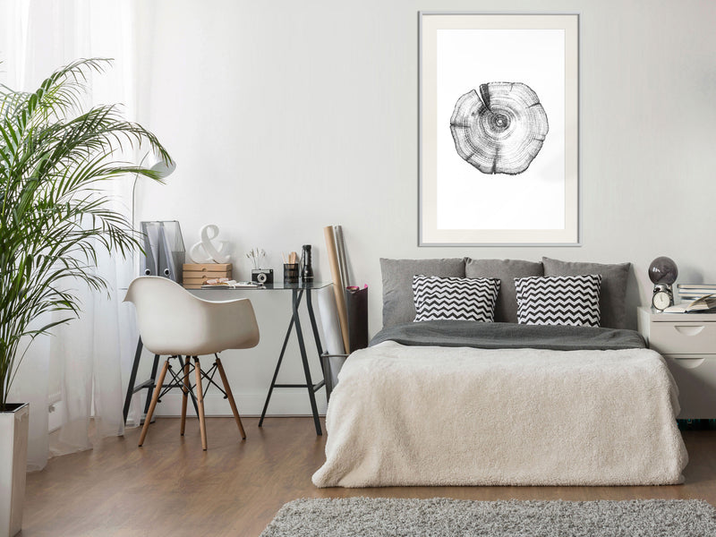 Poster - Tree Rings  - wit passepartout