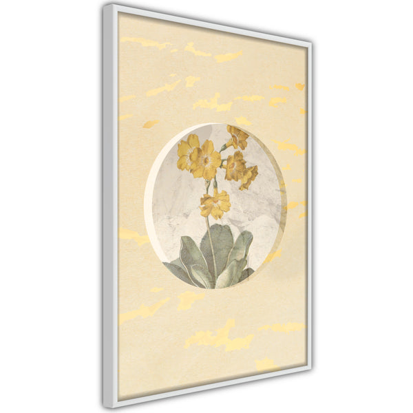 Poster - Flowers and Marble  - wit
