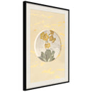 Poster - Flowers and Marble  - zwart passepartout