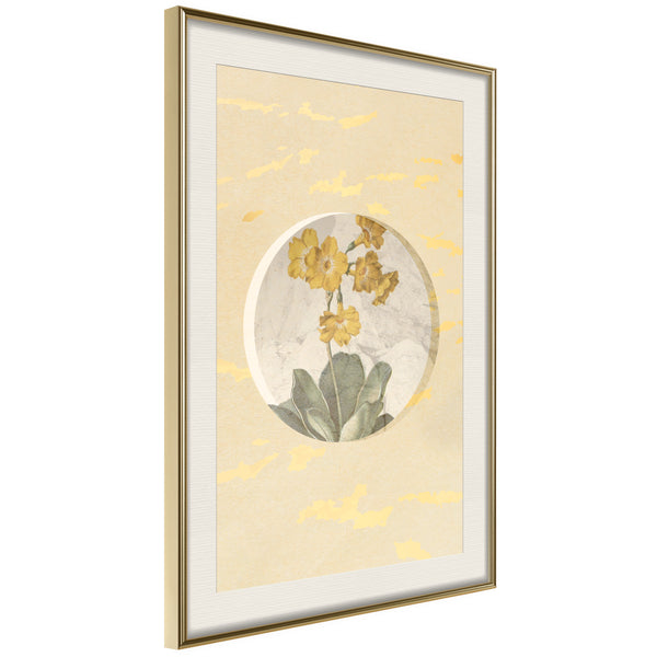 Poster - Flowers and Marble  - goud passepartout