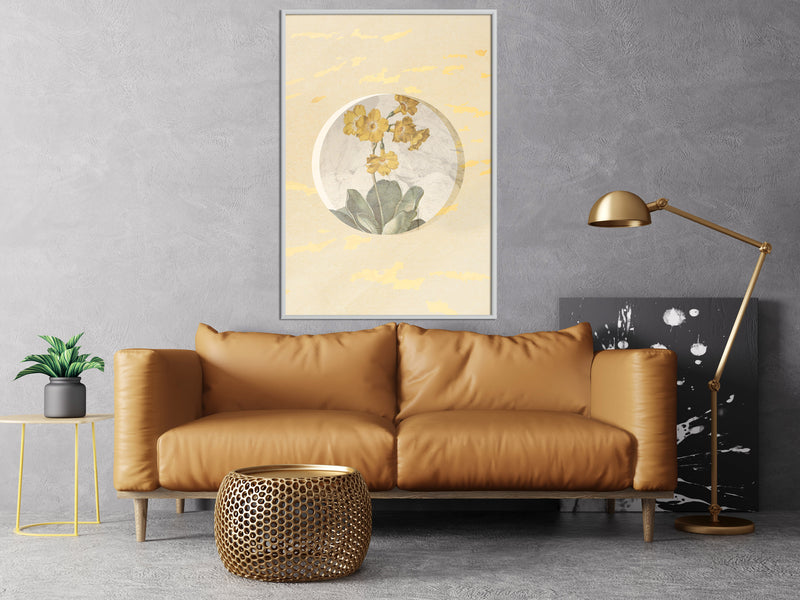 Poster - Flowers and Marble  - wit
