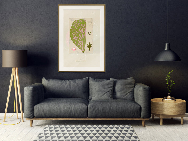 Poster - Cross Section of a Leaf  - goud passepartout