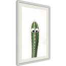 Poster - Funny Cactus I  - wit passepartout