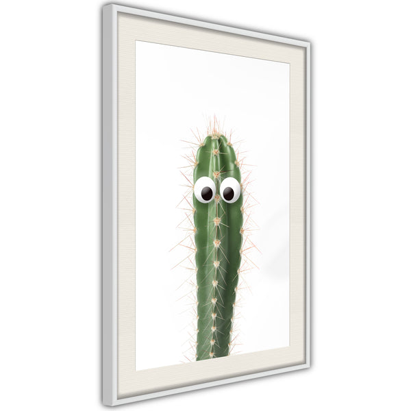Poster - Funny Cactus I  - wit passepartout