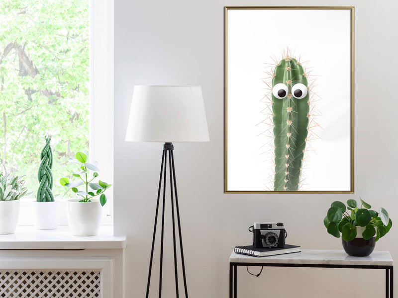 Poster - Funny Cactus I  - goud