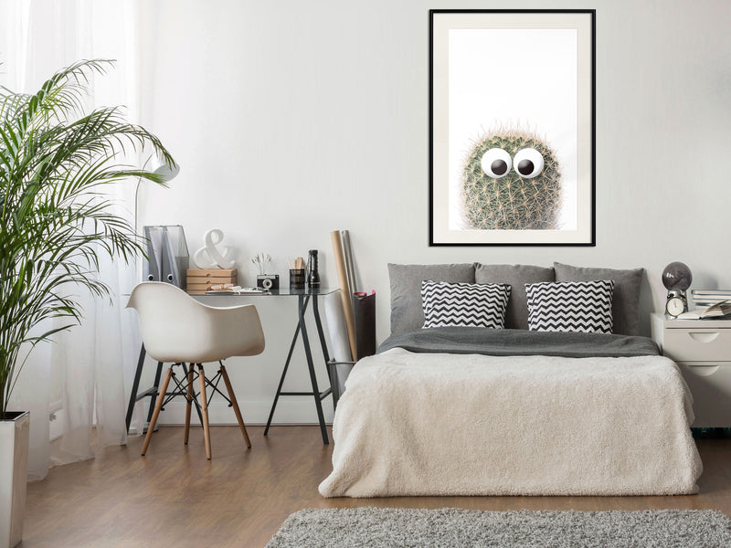 Poster - Funny Cactus II  - zwart passepartout