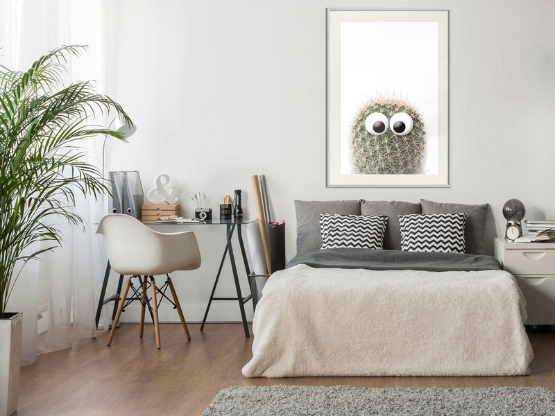 Poster - Funny Cactus II  - wit passepartout