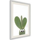 Poster - Funny Cactus III  - wit passepartout