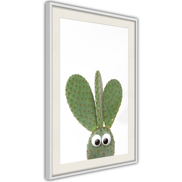 Poster - Funny Cactus III  - wit passepartout