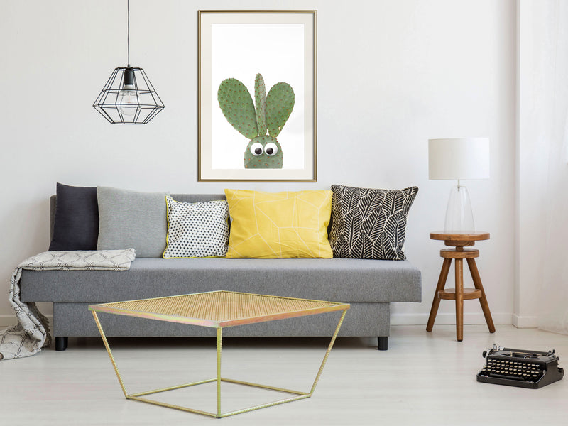 Poster - Funny Cactus III  - goud passepartout