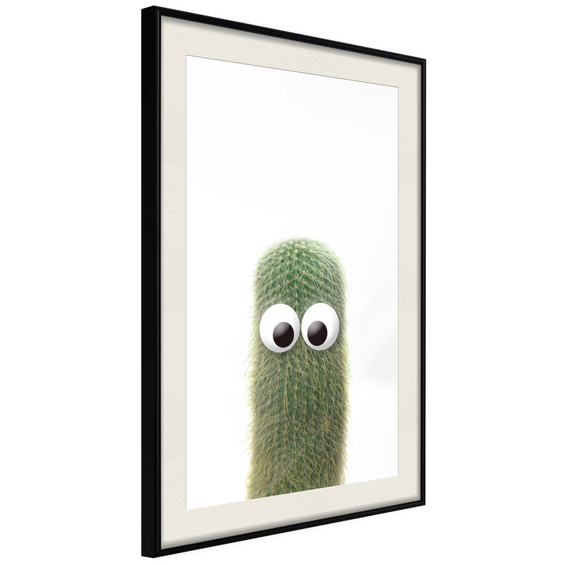 Poster - Funny Cactus IV  - zwart passepartout