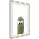 Poster - Funny Cactus IV  - wit passepartout