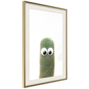 Poster - Funny Cactus IV  - goud passepartout