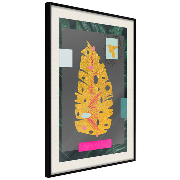 Poster - Botanical Treasure  - zwart passepartout